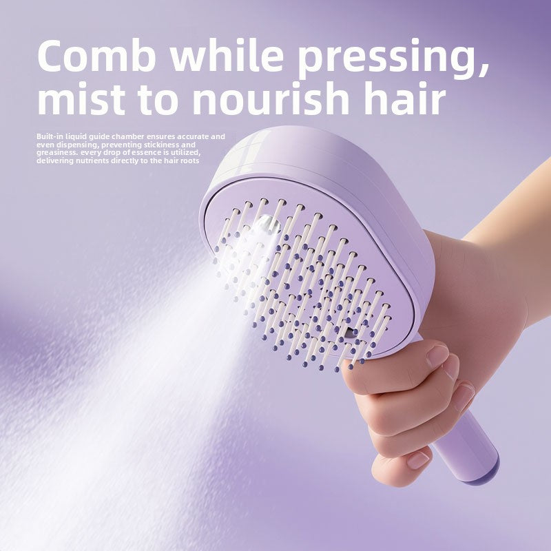 The SleekHydrate™ Nano-Mist & Scalp Massage Detangling Brush